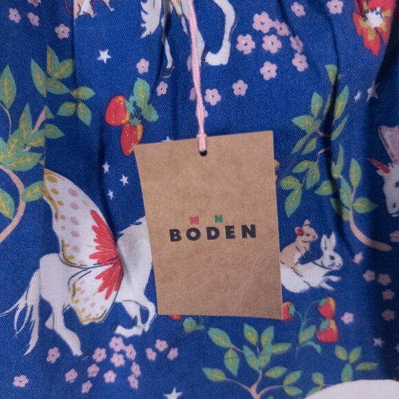 NEW Mini Boden Fantasy Unicorn Print Lined Flannel Skirt Blue Girls 2-3Y - Picture 6 of 7